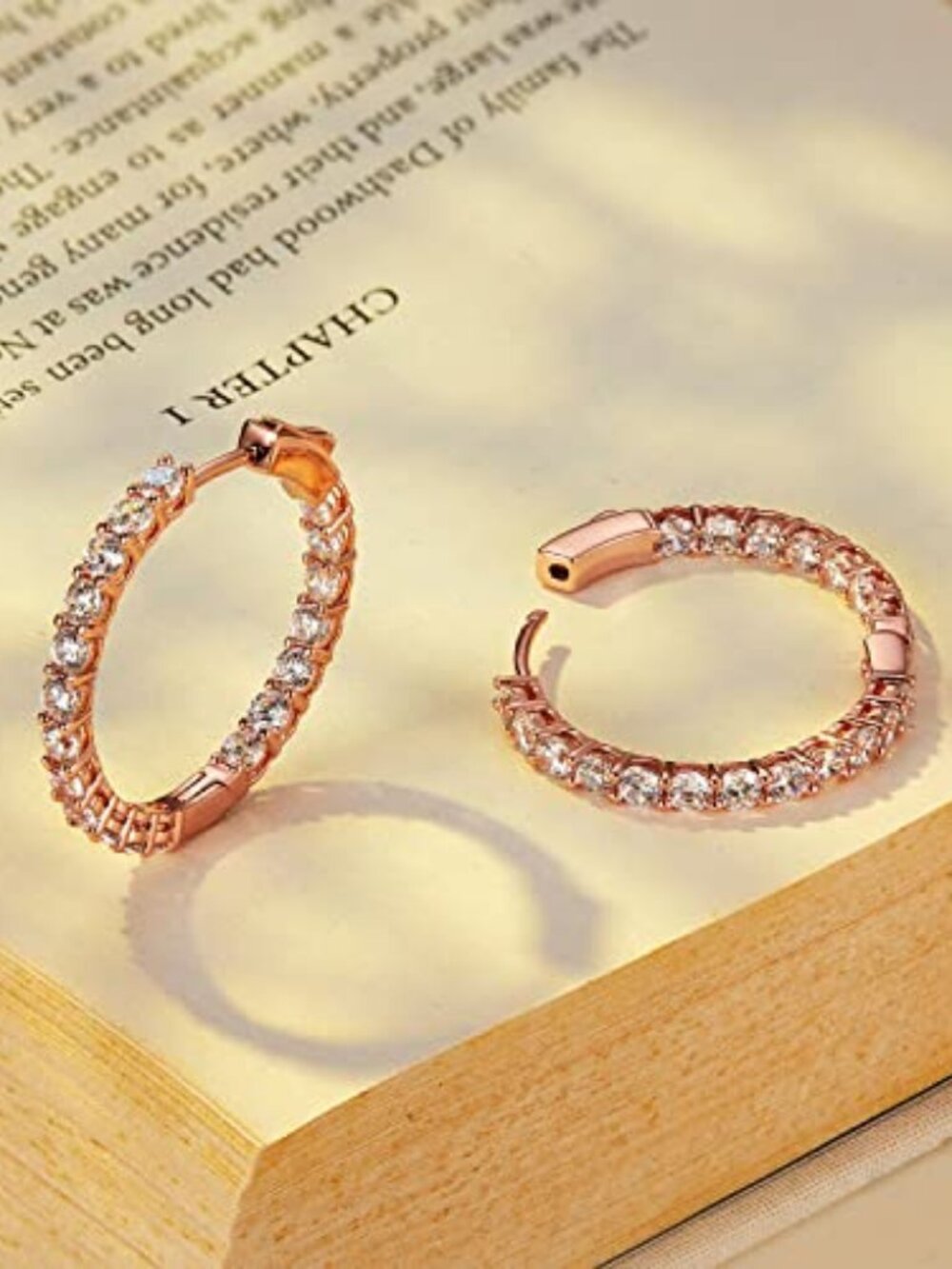 New - Gold Hoop Earrings for Women 14K Gold Plated Cubic Zirconia Hoop Earrings